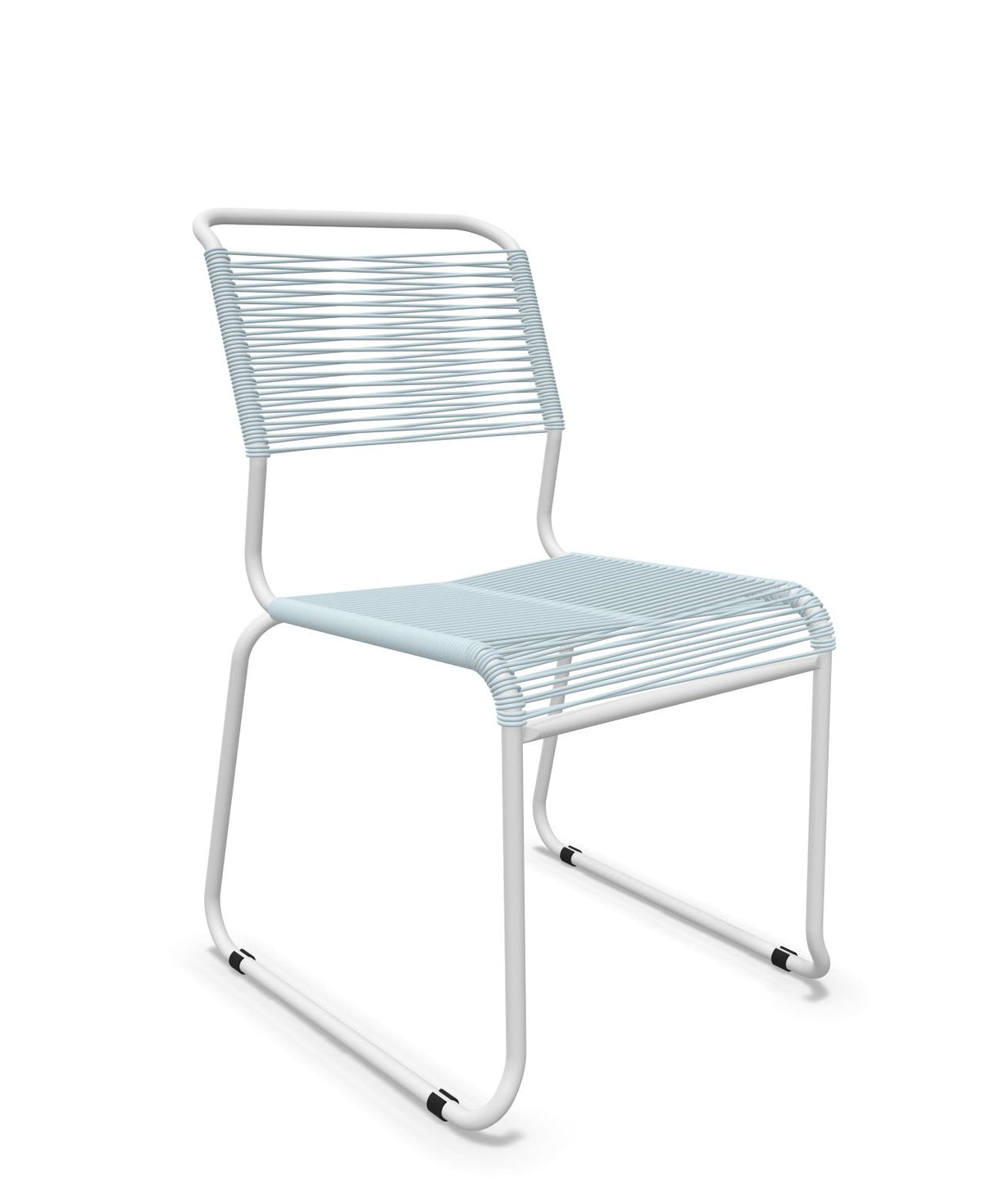 Schaffner Säntis Chaise luge Spaghetti Bleu Pastel 51 Blanc 90 