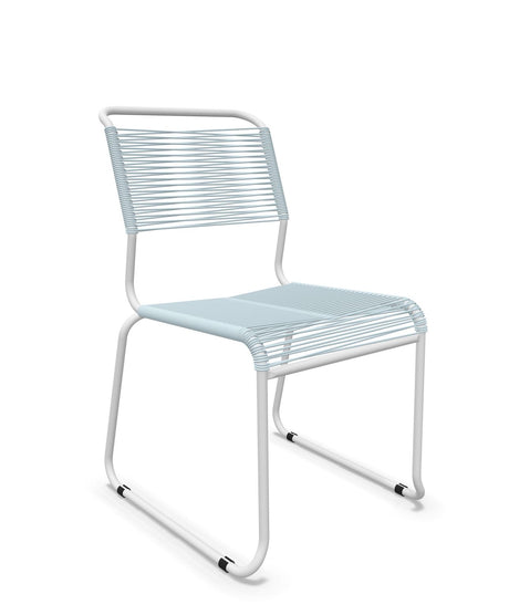 Schaffner Säntis Chaise luge Spaghetti Bleu Pastel 51 Blanc 90 