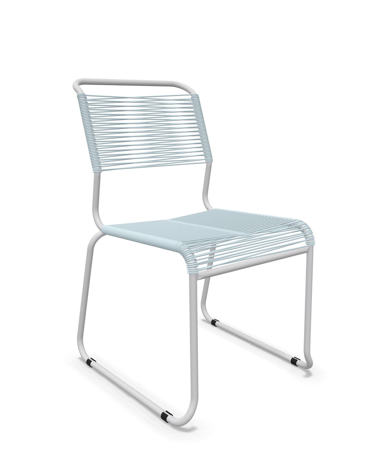 Schaffner Säntis Chaise luge Spaghetti Bleu Pastel 51 Gris Argent 78 