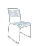 Schaffner Säntis Chaise luge Spaghetti Bleu Pastel 51 Gris Argent 78 