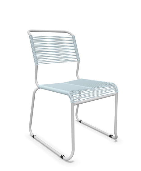 Schaffner Säntis Chaise luge Spaghetti Bleu Pastel 51 Gris Argent 78 
