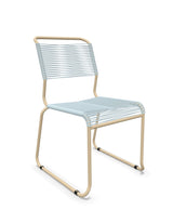 Schaffner Säntis Chaise luge Spaghetti Bleu Pastel 51 Marron Pastel 83 