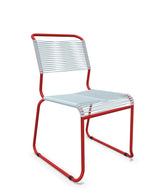 Schaffner Säntis Chaise luge Spaghetti Bleu Pastel 51 Rouge 30 