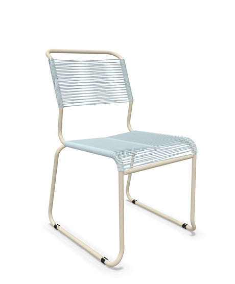 Schaffner Säntis Chaise luge Spaghetti Bleu Pastel 51 Sable Pastel 15 