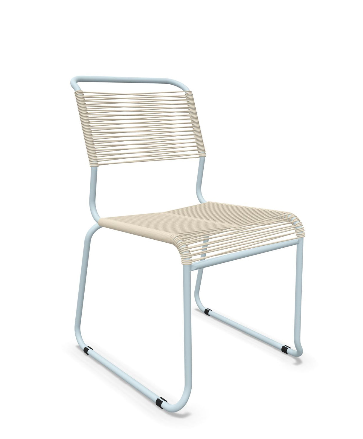 Schaffner Säntis Chaise luge Spaghetti Sable pastel 15 Bleu Pastel 51 