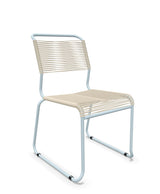Schaffner Säntis Chaise luge Spaghetti Sable pastel 15 Bleu Pastel 51 