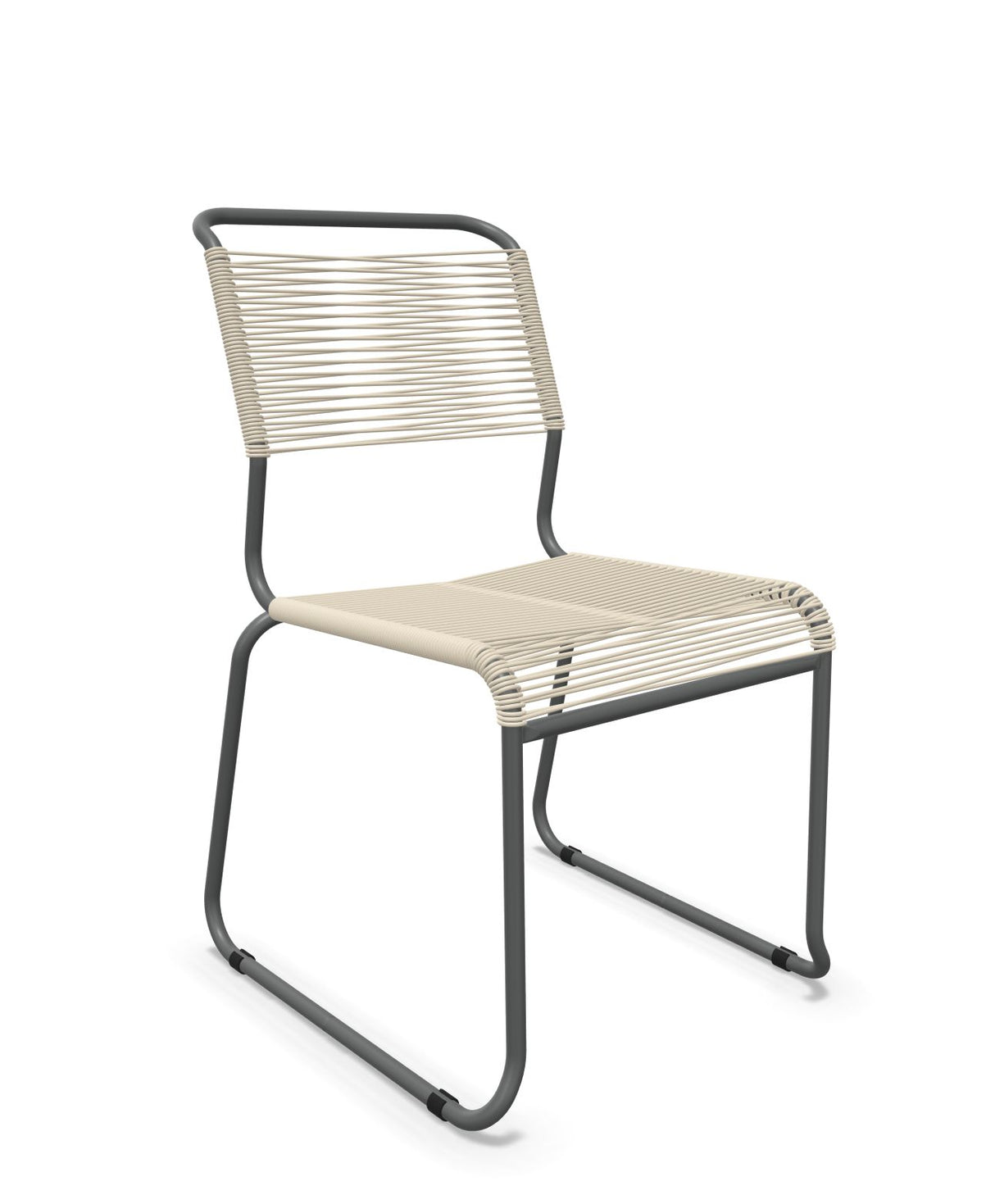Schaffner Säntis Chaise luge Spaghetti Sable pastel 15 Graphite 73 