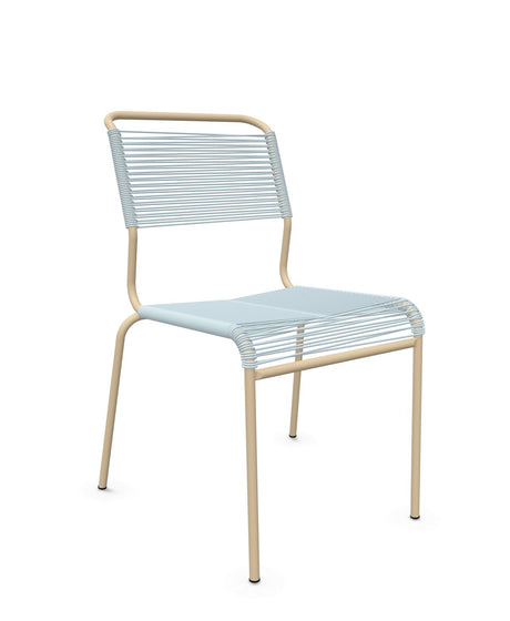 Schaffner Säntis Chaise Spaghetti Bleu Pastel 51 Marron Pastel 83 