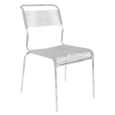 Schaffner Säntis Chaise Spaghetti GALAXUS Galvanisé à chaud 02 / blanc 90 