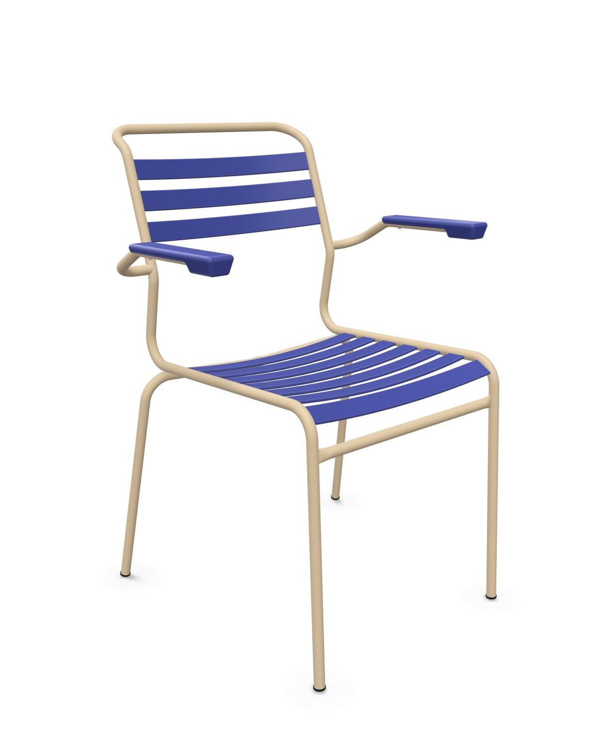 Schaffner Säntis Fauteuil à lattes Bleu 53 Marron Pastel 83 