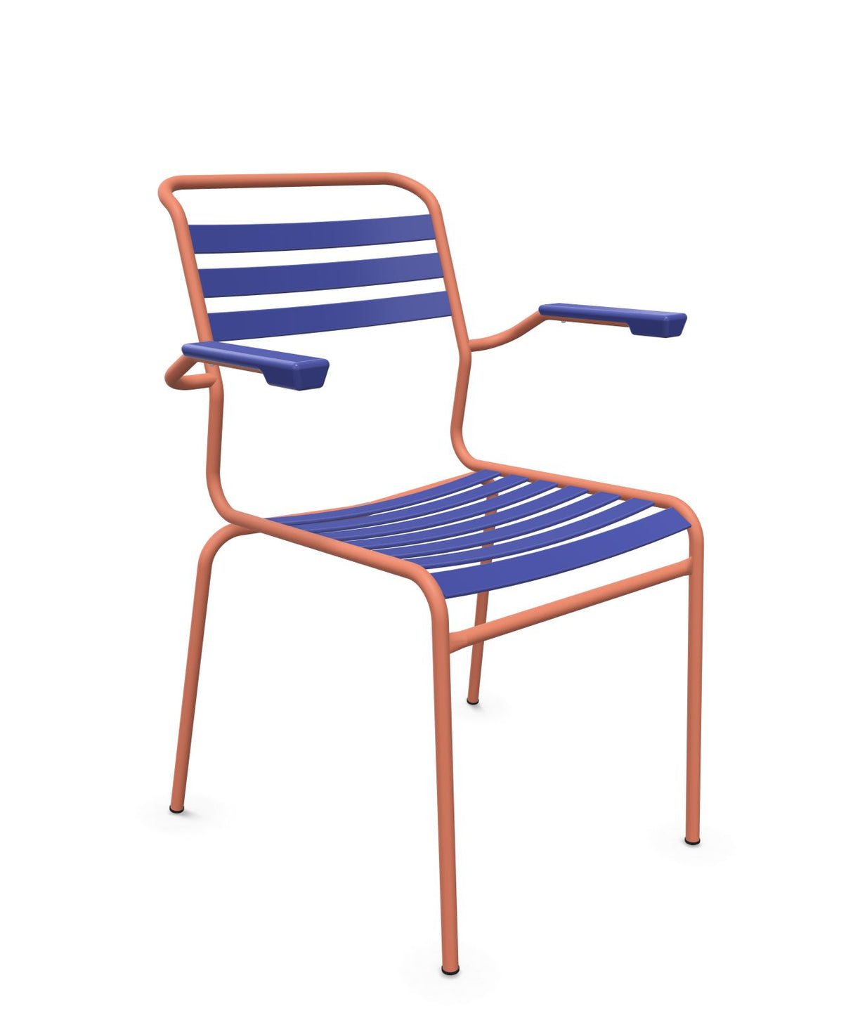 Schaffner Säntis Fauteuil à lattes Bleu 53 Terracotta 84 