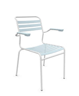 Schaffner Säntis Fauteuil à lattes Bleu Pastel 51 Blanc 90 