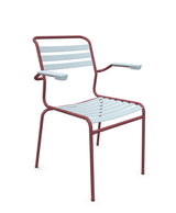 Schaffner Säntis Fauteuil à lattes Bleu Pastel 51 Bordeaux 38 