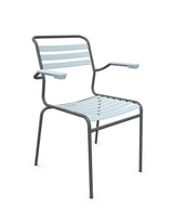 Schaffner Säntis Fauteuil à lattes Bleu Pastel 51 Graphite 73 