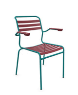 Schaffner Säntis Fauteuil à lattes Bordeaux 38 Bleu Kali 56 