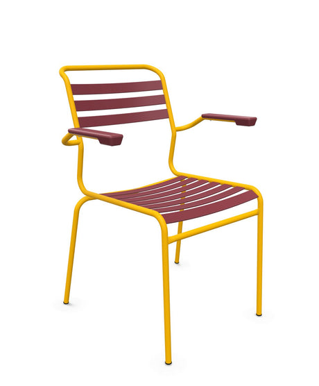 Schaffner Säntis Fauteuil à lattes Bordeaux 38 Jaune 11 