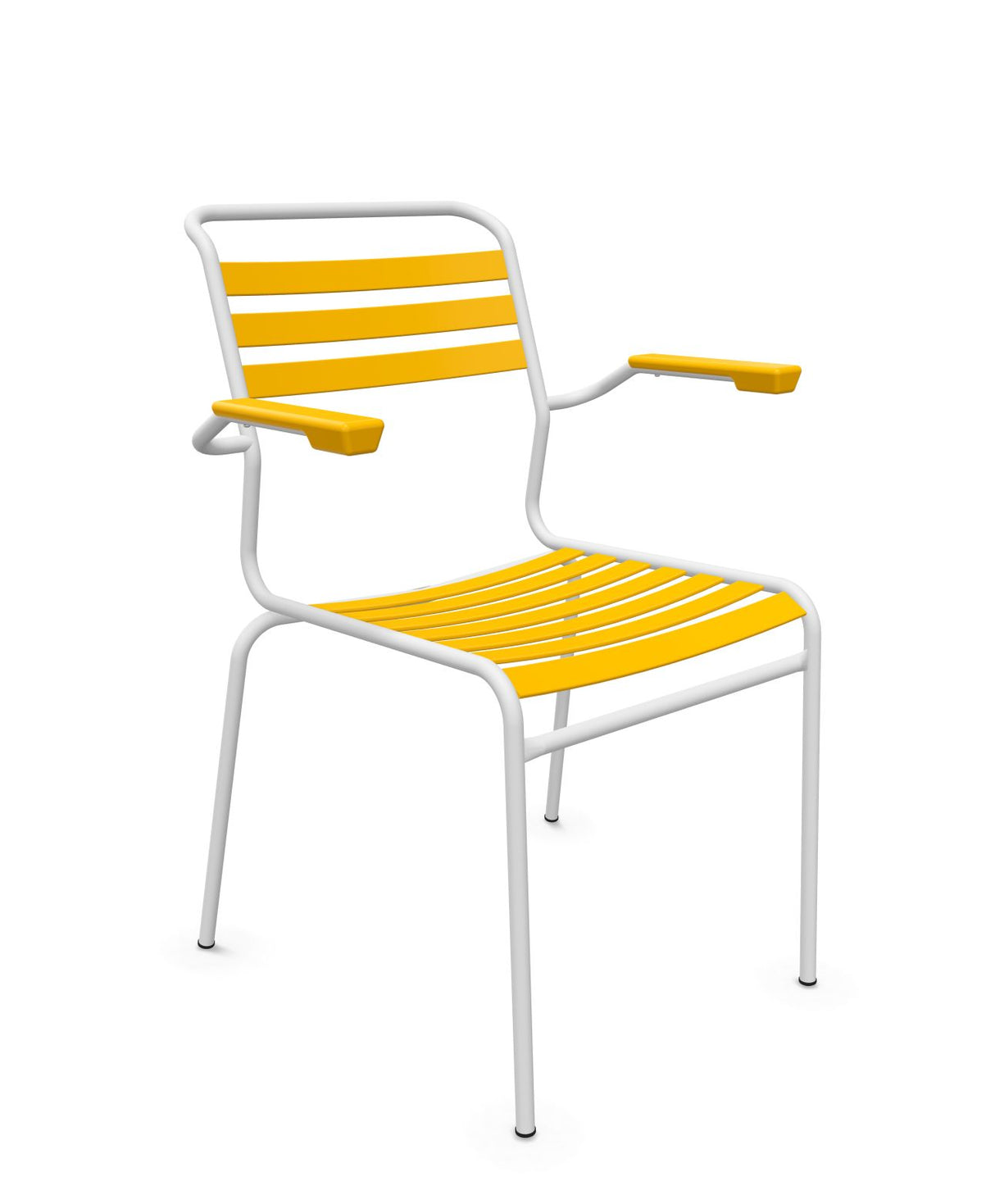 Schaffner Säntis Fauteuil à lattes Jaune 11 Blanc 90 