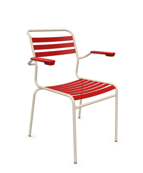 Schaffner Säntis Fauteuil à lattes Rouge 30 Sable Pastel 15 