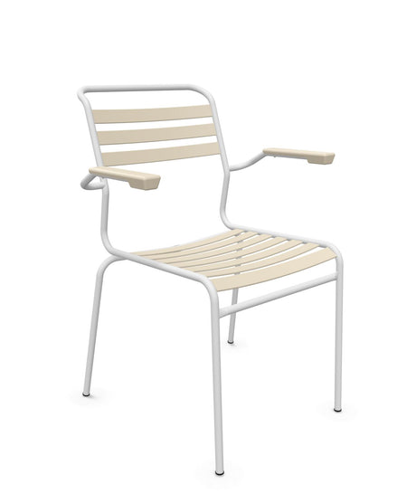 Schaffner Säntis Fauteuil à lattes Sable Pastel 15 Blanc 90 