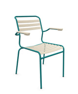 Schaffner Säntis Fauteuil à lattes Sable Pastel 15 Bleu Kali 56 