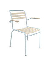 Schaffner Säntis Fauteuil à lattes Sable Pastel 15 Bleu Pastel 51 