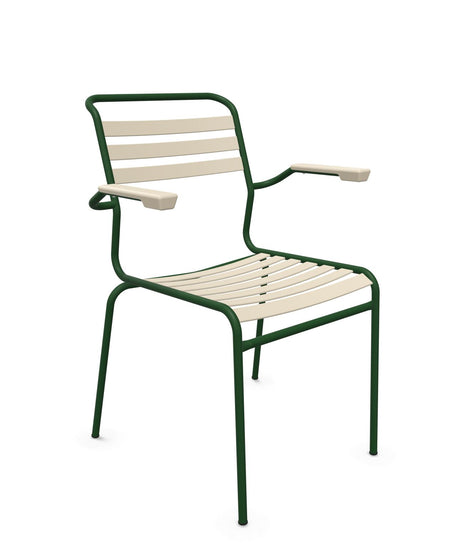 Schaffner Säntis Fauteuil à lattes Sable Pastel 15 Vert Sapin 66 