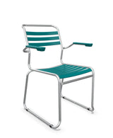 Schaffner Säntis Fauteuil Repas luge Lattes Bleu Kali 56 Galvanisé à chaud 02 