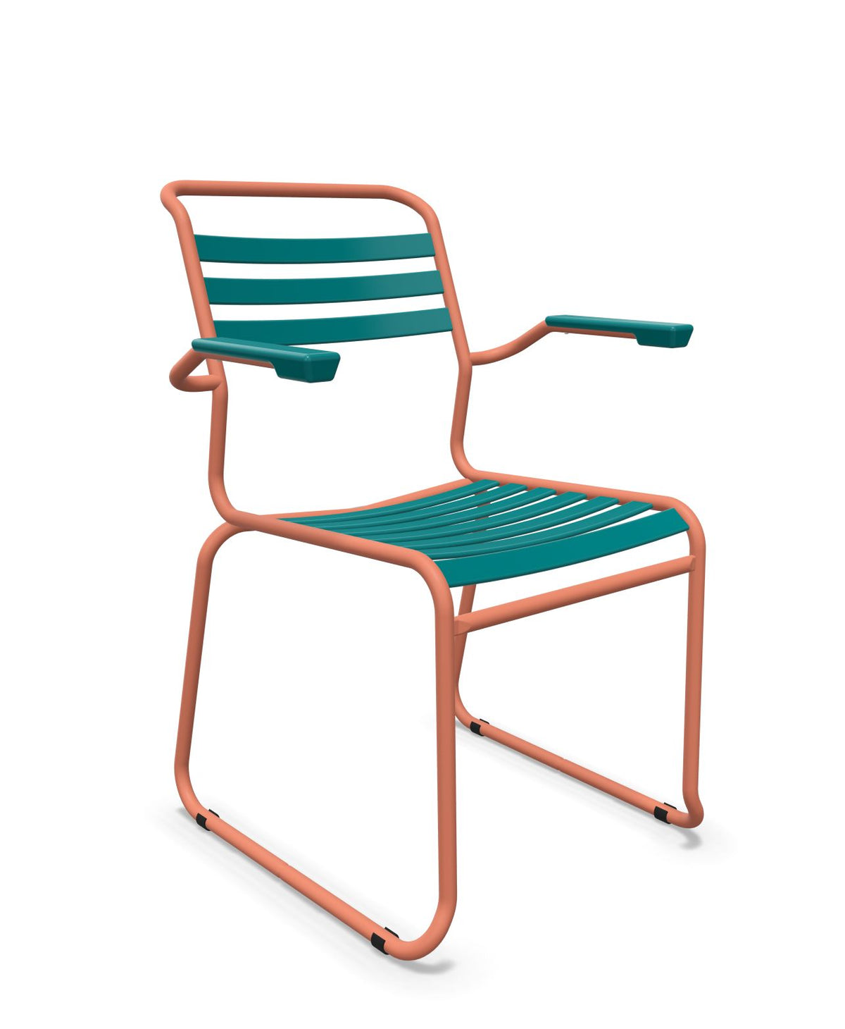 Schaffner Säntis Fauteuil Repas luge Lattes Bleu Kali 56 Terracotta 84 