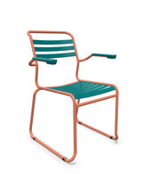 Schaffner Säntis Fauteuil Repas luge Lattes Bleu Kali 56 Terracotta 84 