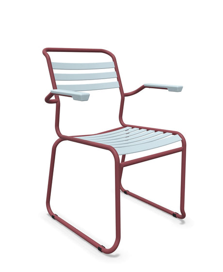 Schaffner Säntis Fauteuil Repas luge Lattes Bleu Pastel 51 Bordeaux 38 