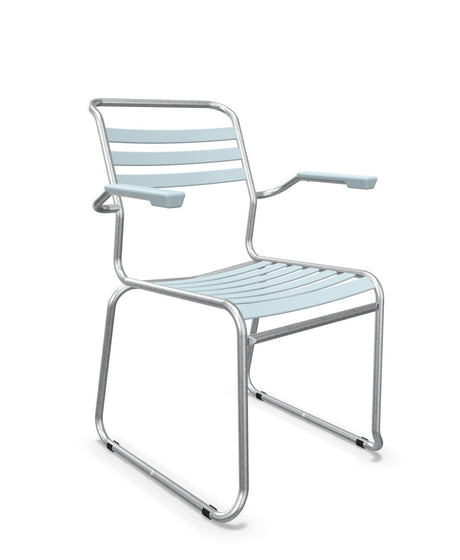Schaffner Säntis Fauteuil Repas luge Lattes Bleu Pastel 51 Galvanisé à chaud 02 