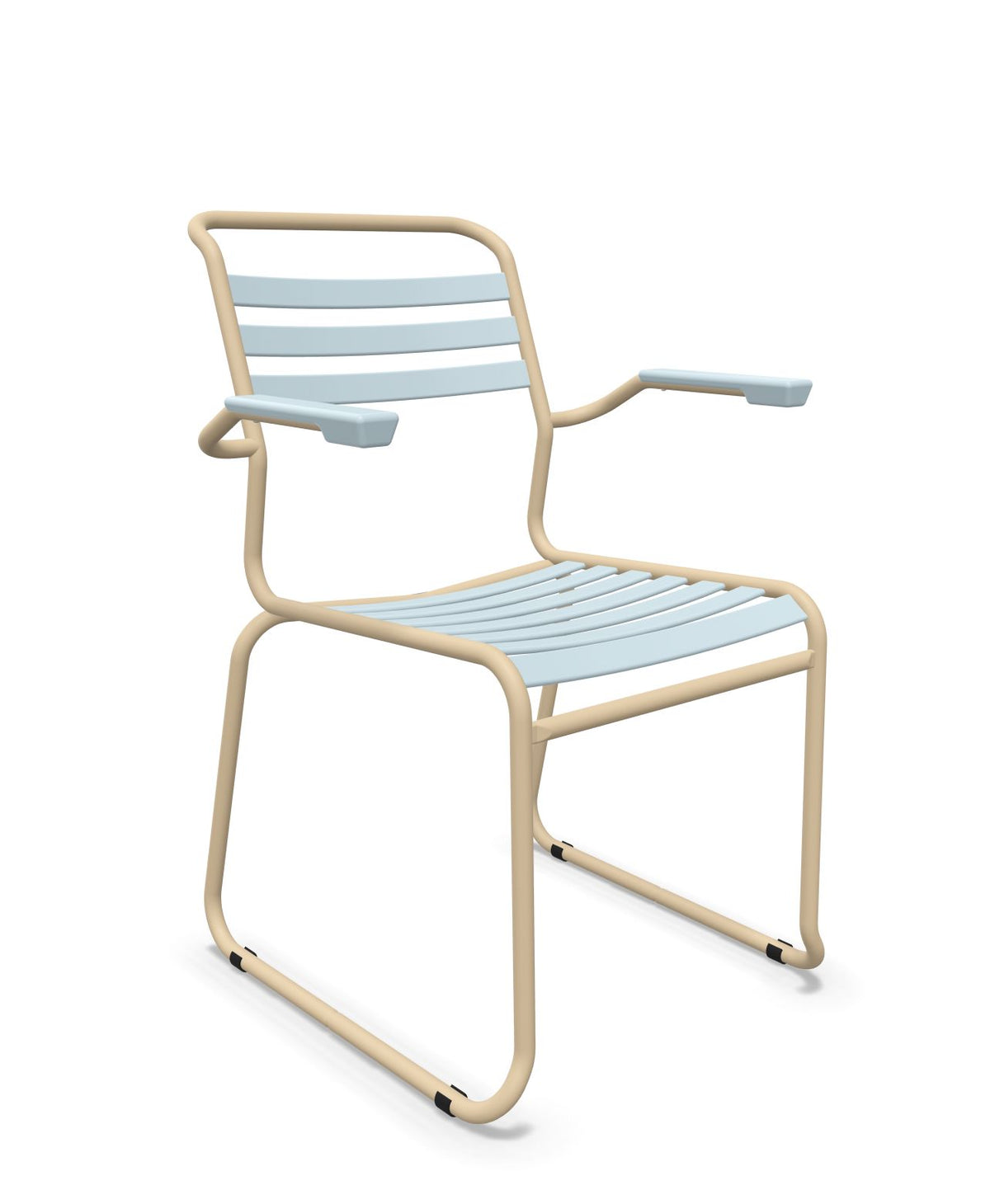 Schaffner Säntis Fauteuil Repas luge Lattes Bleu Pastel 51 Marron Pastel 83 