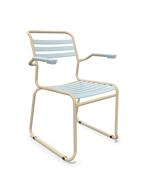 Schaffner Säntis Fauteuil Repas luge Lattes Bleu Pastel 51 Marron Pastel 83 