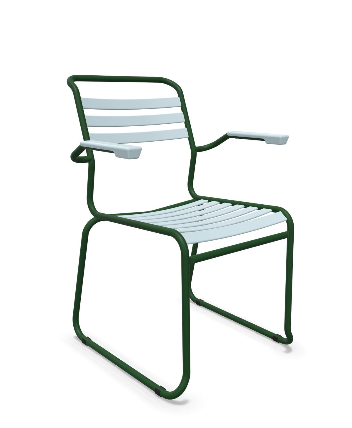 Schaffner Säntis Fauteuil Repas luge Lattes Bleu Pastel 51 Vert Sapin 66 