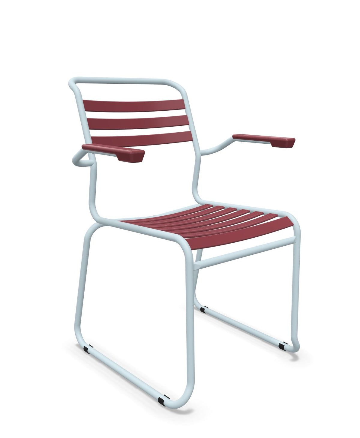 Schaffner Säntis Fauteuil Repas luge Lattes Bordeaux 38 Bleu Pastel 51 