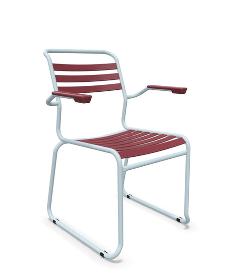 Schaffner Säntis Fauteuil Repas luge Lattes Bordeaux 38 Bleu Pastel 51 