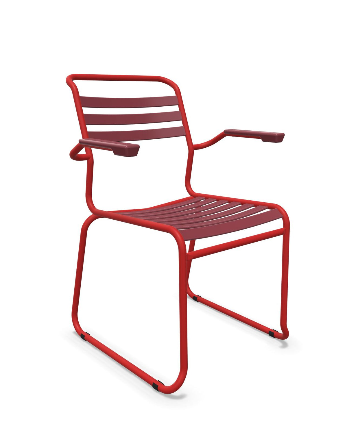 Schaffner Säntis Fauteuil Repas luge Lattes Bordeaux 38 Rouge 30 