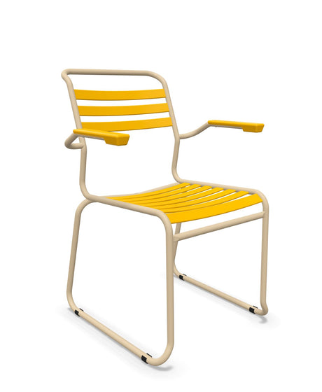 Schaffner Säntis Fauteuil Repas luge Lattes Jaune 11 Marron Pastel 83 