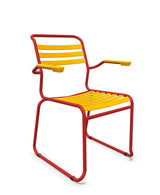 Schaffner Säntis Fauteuil Repas luge Lattes Jaune 11 Rouge 30 