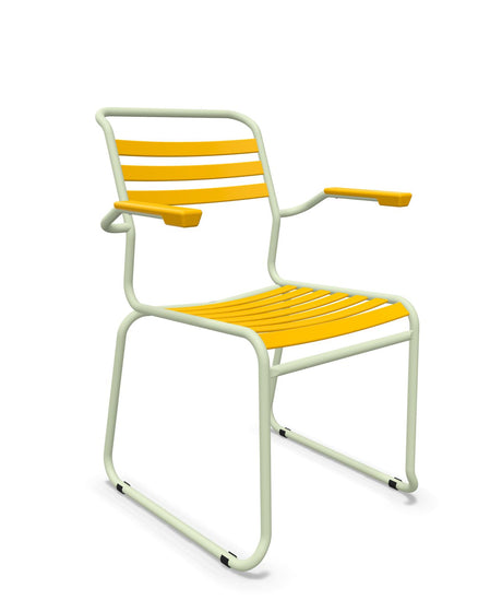 Schaffner Säntis Fauteuil Repas luge Lattes Jaune 11 Vert Pastel 64 