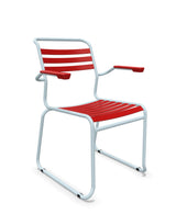 Schaffner Säntis Fauteuil Repas luge Lattes Rouge 30 Bleu Pastel 51 
