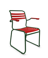 Schaffner Säntis Fauteuil Repas luge Lattes Rouge 30 Vert Sapin 66 