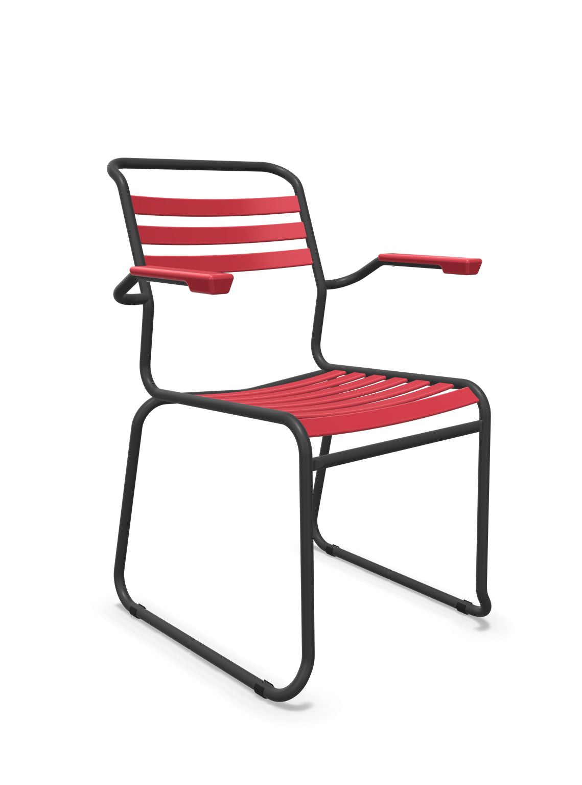 Schaffner Säntis Fauteuil Repas luge Lattes Rouge Érable 33 Anthracite 77 