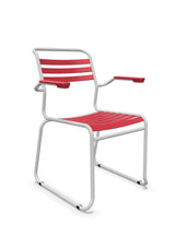Schaffner Säntis Fauteuil Repas luge Lattes Rouge Érable 33 Gris Argent 78 