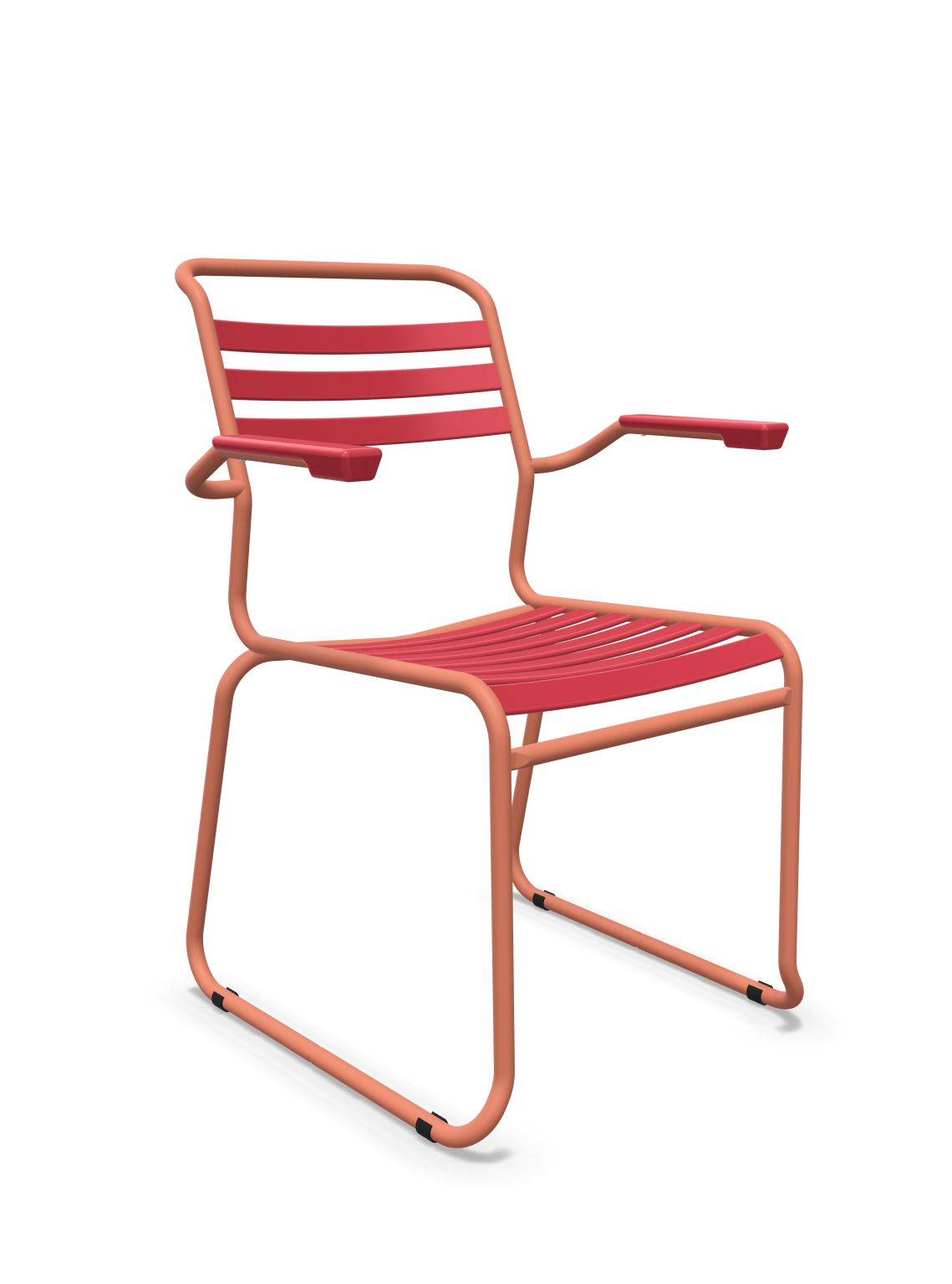 Schaffner Säntis Fauteuil Repas luge Lattes Rouge Érable 33 Terracotta 84 