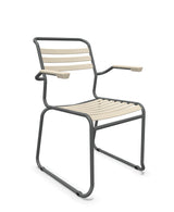 Schaffner Säntis Fauteuil Repas luge Lattes Sable Pastel 15 Graphite 73 