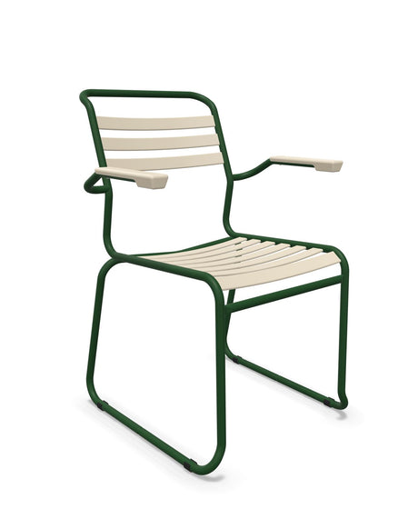 Schaffner Säntis Fauteuil Repas luge Lattes Sable Pastel 15 Vert Sapin 66 