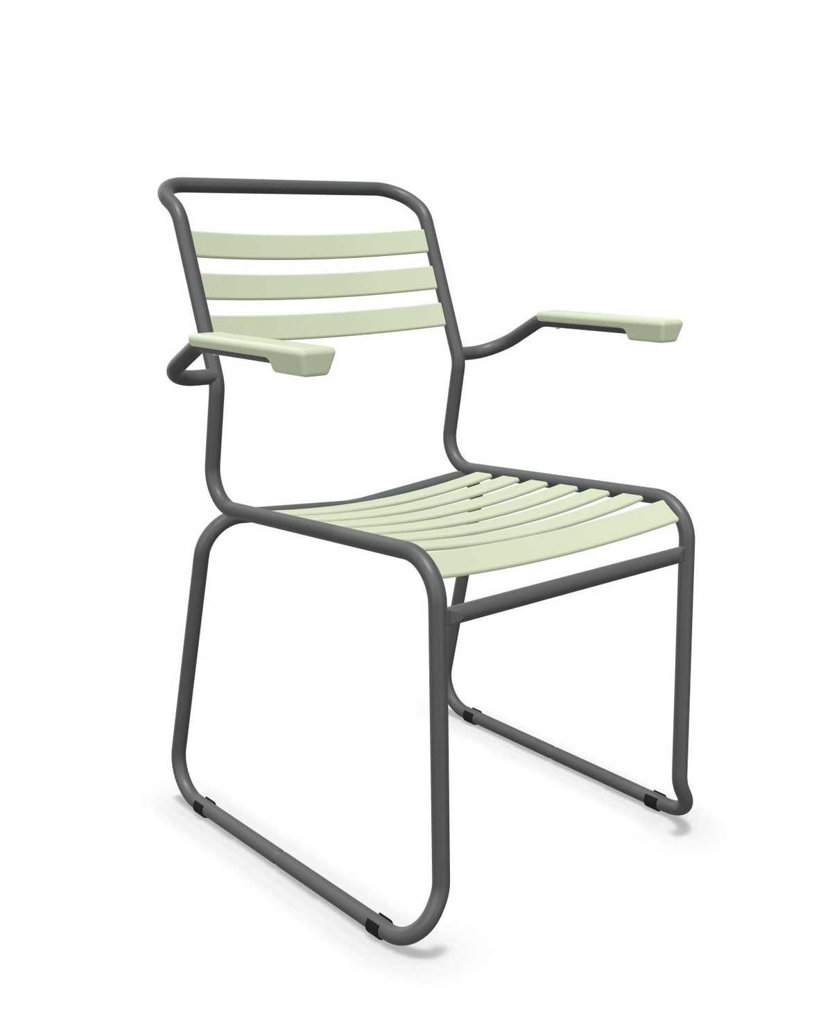 Schaffner Säntis Fauteuil Repas luge Lattes Vert Pastel 64 Graphite 73 