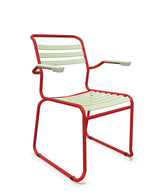 Schaffner Säntis Fauteuil Repas luge Lattes Vert Pastel 64 Rouge 30 