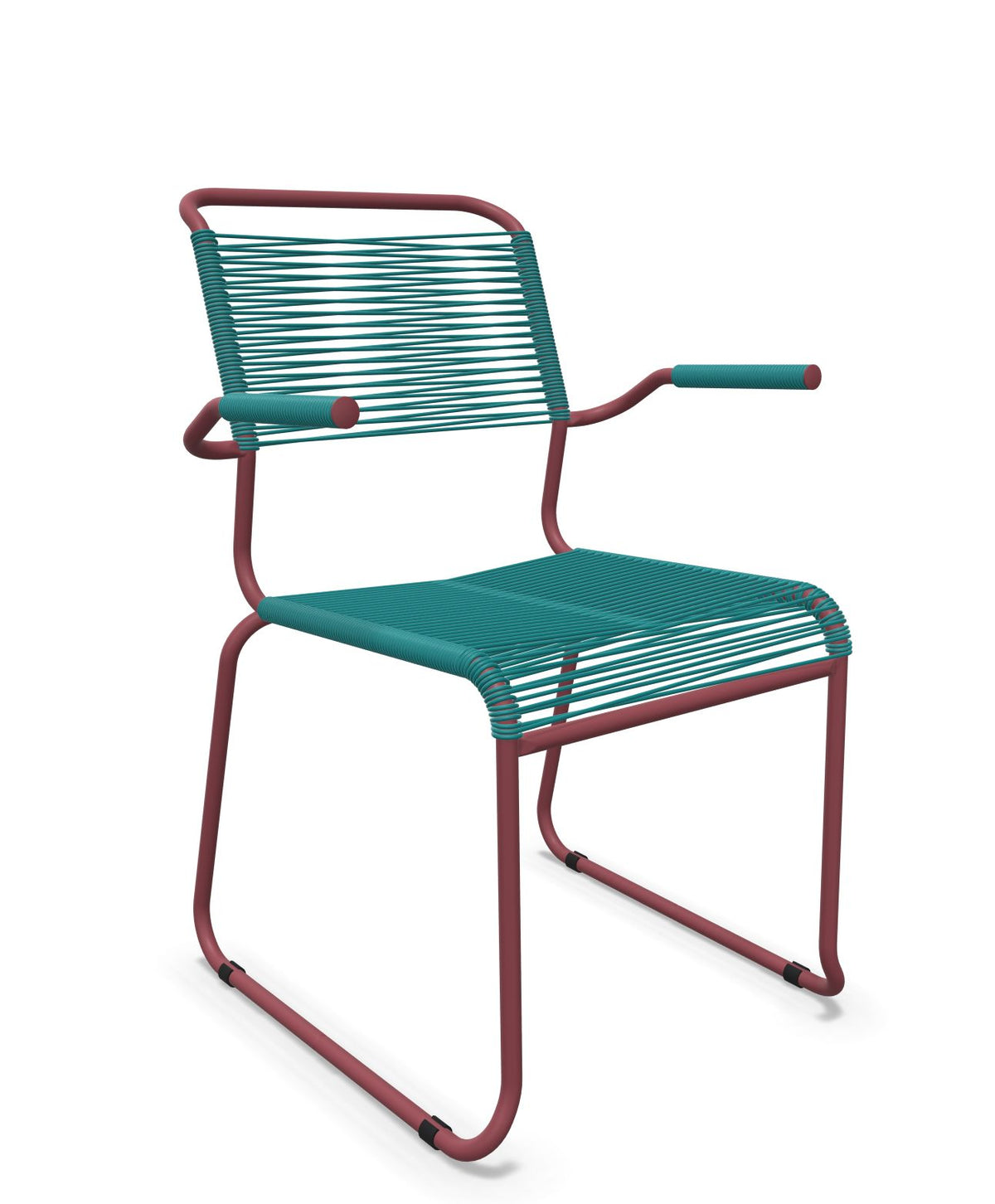 Schaffner Säntis Fauteuil repas Spaghetti pieds en luge Bleu Kali 56 Bordeaux 38 